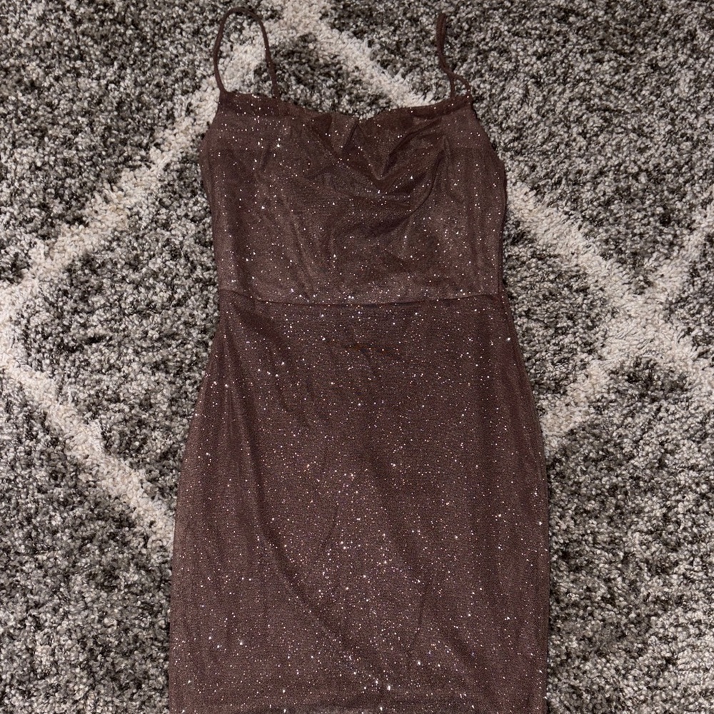 Windsor Sparkling Brown Mini Dress